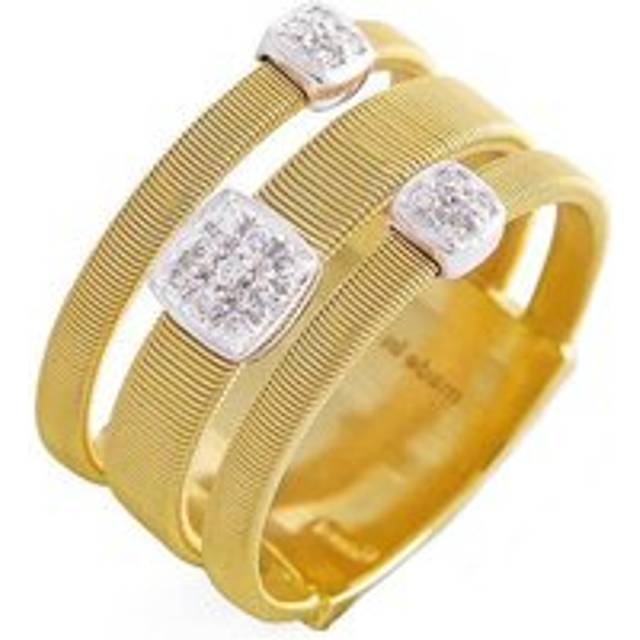 Marco Bicego Masai 18ct Yellow Gold 0.13ct Diamond Three Row Ring - V