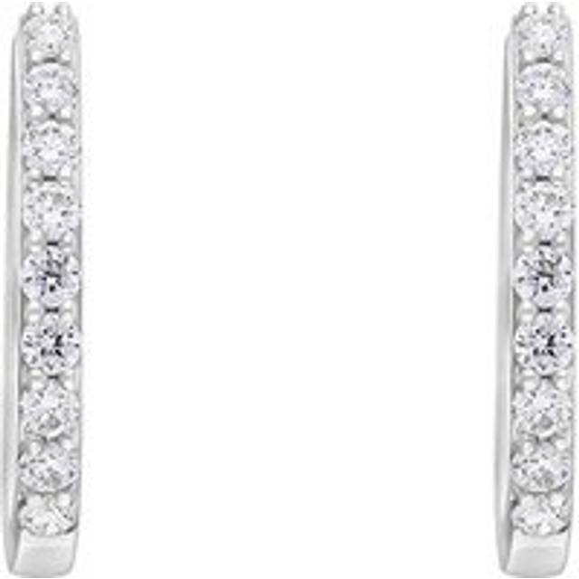 18ct White Gold 0.21ct Diamond Hoop Earrings
