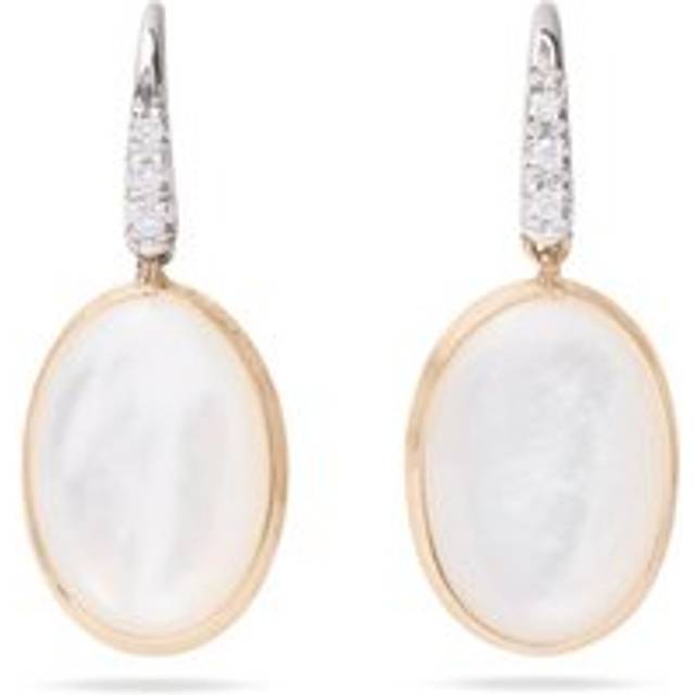 Marco Bicego Siviglia 18ct Yellow Gold Mother of Pearl Diamond Hook Earrings