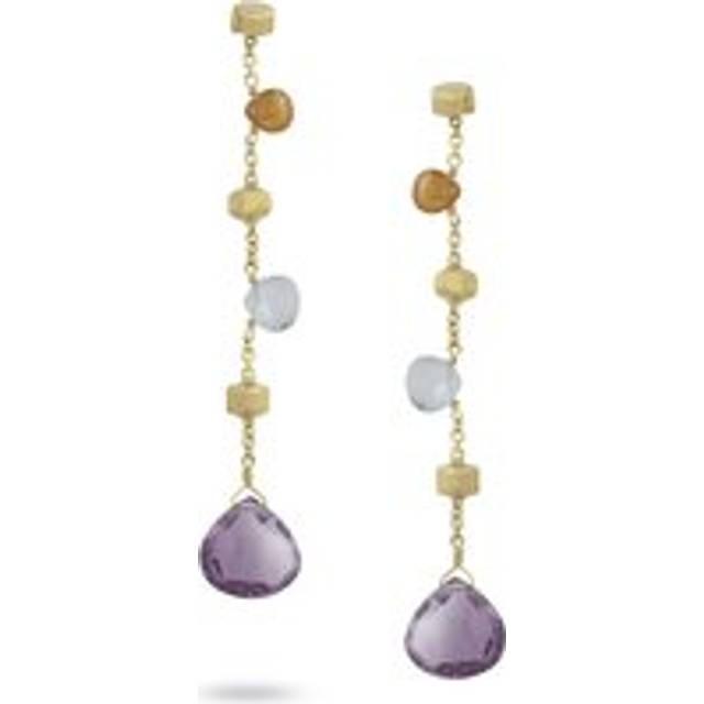 Marco Bicego Paradise 18ct Yellow Gold Mixed Stone Drop Earrings - Yellow Gold