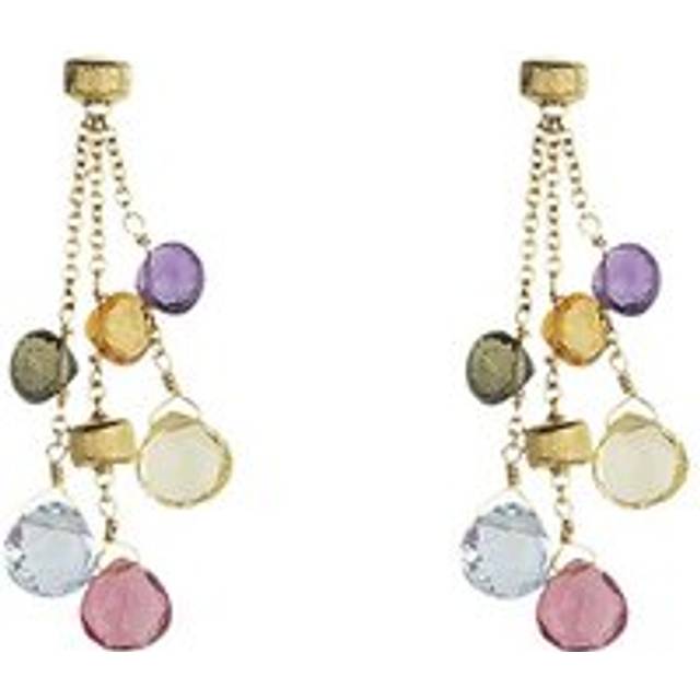 Marco Bicego Paradise 18ct Yellow Gold Mixed Stone Three Strand Drop Earrings