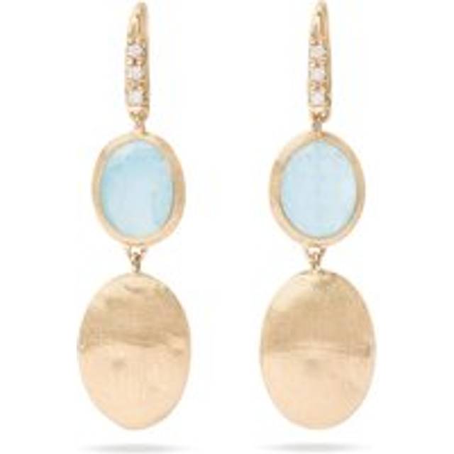 Marco Bicego Siviglia 18ct Yellow Gold Aquamarine Diamond Drop Earrings
