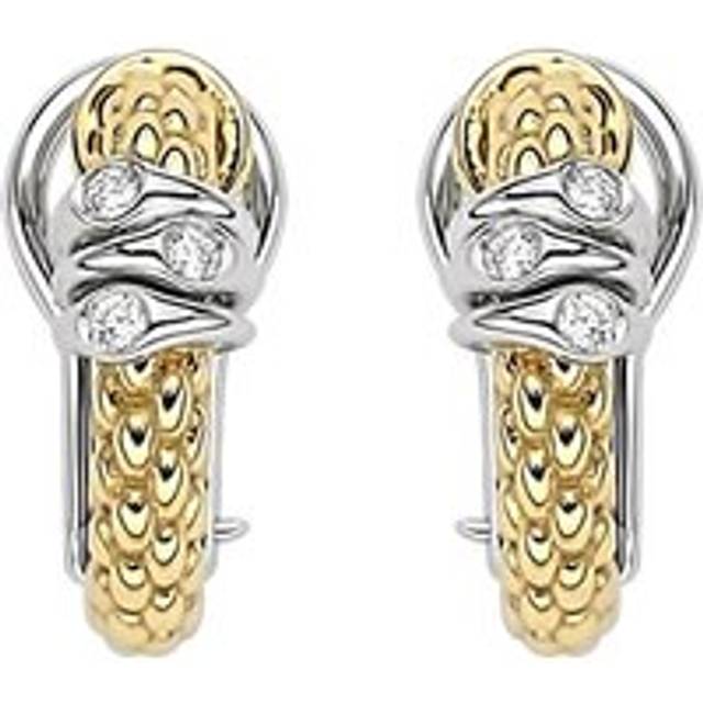 Fope Prima 18ct Yellow Gold 0.08ct Diamond Hoop Earrings