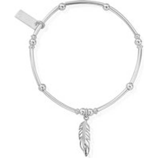 ChloBo Sterling Silver Mini Noodle Ball Filigree Feather Bracelet - Sterling Silver
