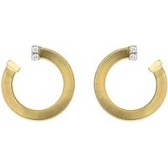 Marco Bicego Masai 18ct Yellow Gold 0.12ct Diamond Loop Earrings - Option1 Value Yellow Gold