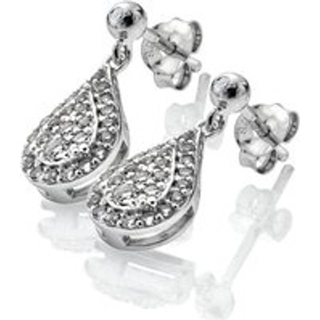 Hot Diamonds Glimmer Sterling Silver White Topaz Earrings