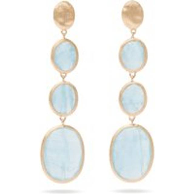 Marco Bicego Siviglia 18ct Yellow Gold Aquamarine Long Drop Earrings
