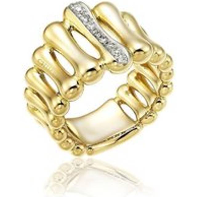 Chimento Bamboo Over 18ct Yellow Gold 0.13ct Diamond Ring