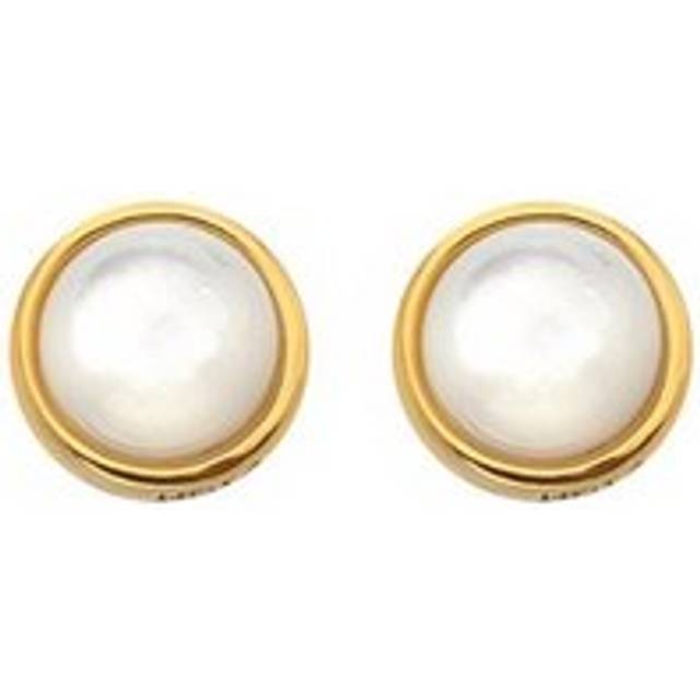 Hot Diamonds x Jac Jossa Gold Plated Sterling Silver Calm Mother Of Pearl Stud Earrings
