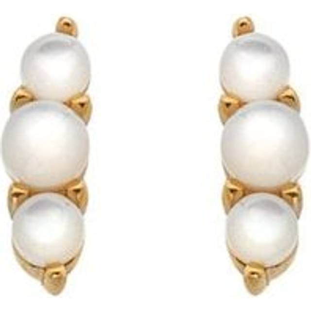Hot Diamonds x Jac Jossa Gold Plated Sterling Silver Calm Mother Of Pearl Trio Stud Earrings