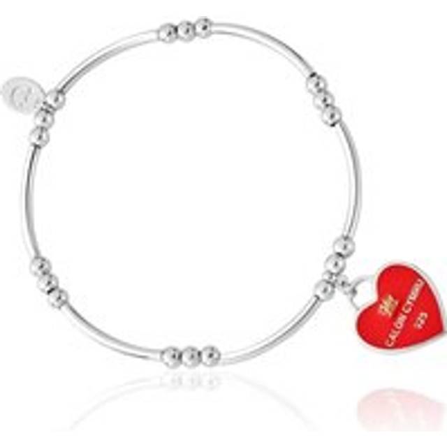 Clogau Welsh Heart Sterling Silver Red Enamel Affinity Bracelet