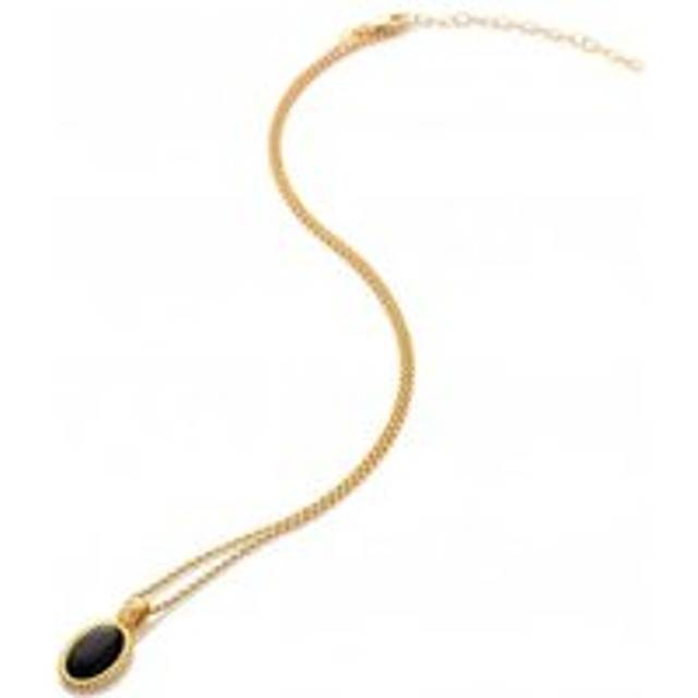 Hot Diamonds x Jac Jossa Gold Plated Sterling Silver Black Onyx Oval Necklace