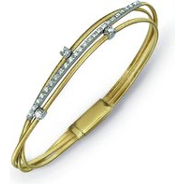Marco Bicego Goa 18ct Yellow Gold 0.26ct Diamond Three Row Bracelet - Yellow Gold