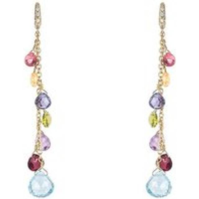 Marco Bicego Paradise 18ct Yellow Gold Diamond Multicolour Gemstone Drop Earrings