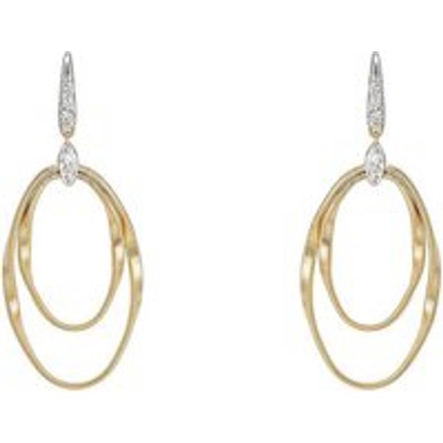 Marco Bicego Marrakech Onde 18ct Yellow Gold Diamond Drop Hook Earrings