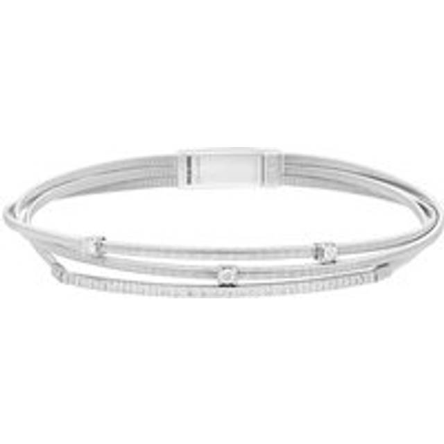 Marco Bicego Goa 18ct White Gold 0.15ct Diamond Three Strand Bangle - White Gold