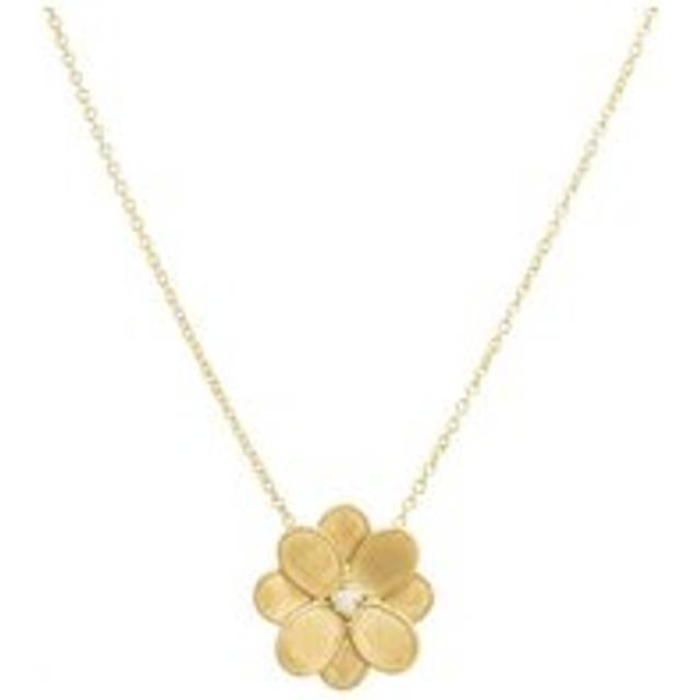 Marco Bicego Petali 18ct Yellow Gold Diamond Small Flower Necklace - Option1 Value Yellow Gold