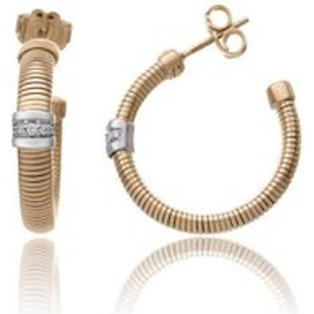 Chimento Stardust Pave 18ct Rose Gold 0.09ct Diamond Hoop Earrings
