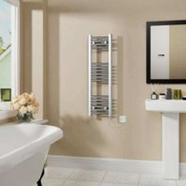 Warmehaus - Electric Bathroom Radiator Straight Chrome 1000x300mm 400W