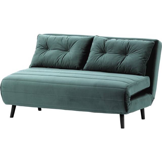 Hykkon Donald 2 Seater Fold Out Sofa Bed Black/Azur blue 78cm H X 142cm W X 90cm D