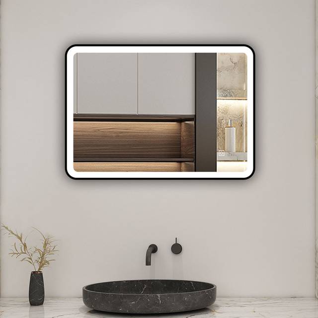 Latitude Run Akash Horizontal And Vertical Mirror Black 50cm x 70cm