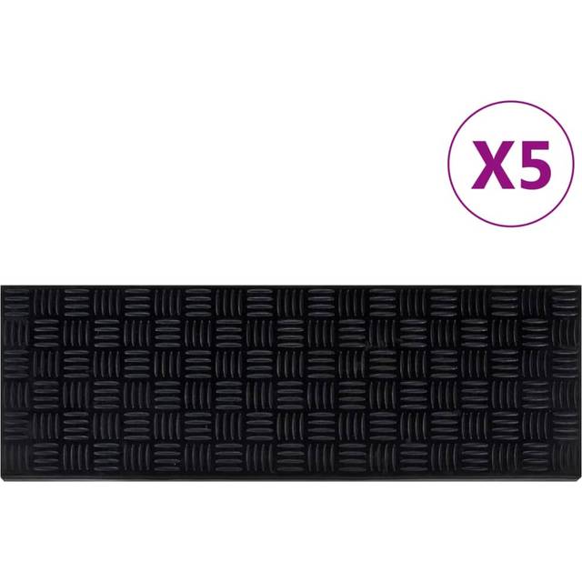 vidaXL Stair Treads 5 pcs 25x75 cm Rubber - Black