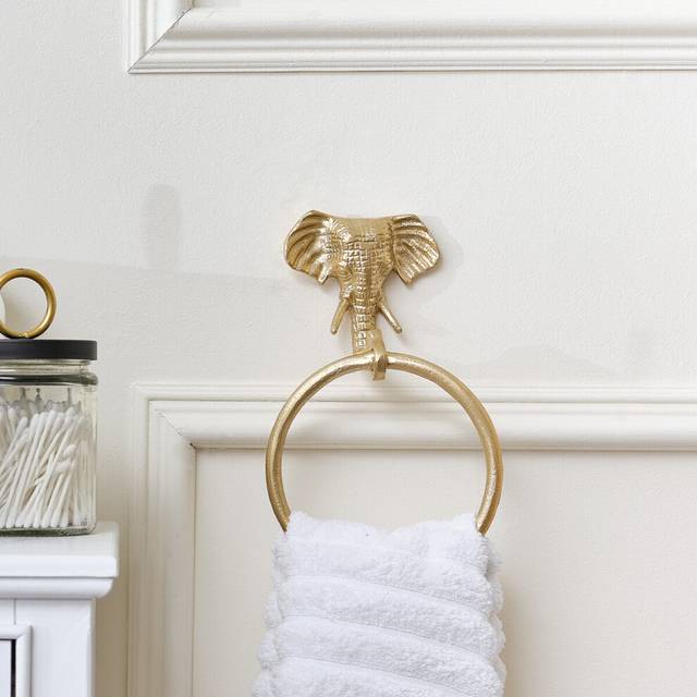 Metallic Gold Elephant Towel Ring Material: Shop By Room/Bathroom
