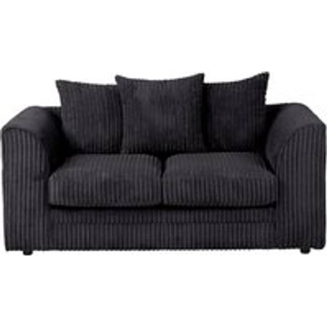 Luxury Life Dylan Jumbo Cord 2 Seater Fabric Sofa In Black, Black