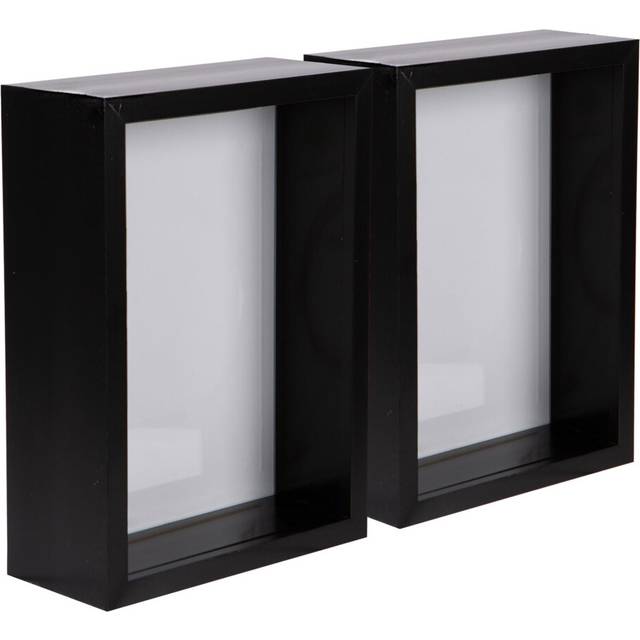 Nicola Spring - 3D Deep Box Photo Frames - Black (19cm H x 14cm W x 6cm D)