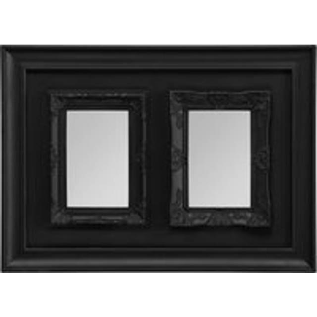 Premier Housewares - Black Photo Frame / Frames For Two Photos Plastic Finish Picture Frames For Wall Contemporary Rectangular Photo Frames For