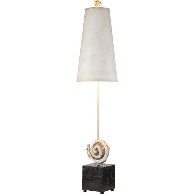 Flambeau - Elstead Swirl Table Lamp, Bone White and Black