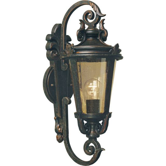 Outdoor IP44 Wall Light Old Carriage Style Steel Weathered Bronze LED E27 100W