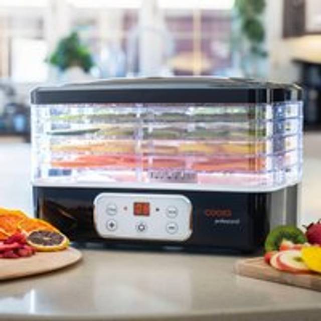 Electric Food Dehydrator Drying Machine Digital 5 Tier Fruit Beef Veg Preserver - Black - One Size