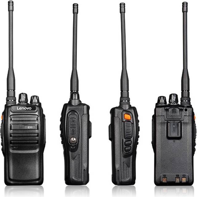 Lenovo C11 Walkie Talkie Long Range Walkie Talkies for Adults with 16 Channels for Hiking Camping EU plug black