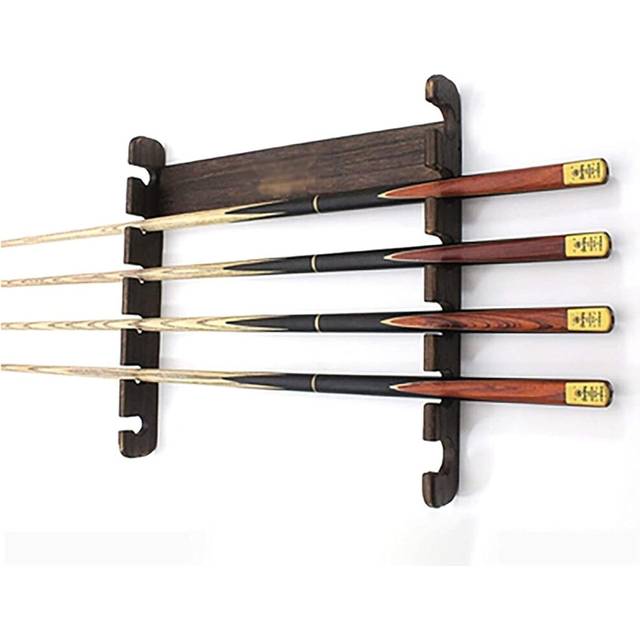 6 Pool Cue Rack,Modern Pool Stick Holder Wall Mounted Horizontal Wooden Pool Billiard Stick for Billiard Room or Club