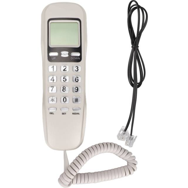 (White) KX-T333CID Mini Wall Telephone Incoming Dual Caller ID LCD Display Landline Phone With Flash Calendar For Home Office Hotel