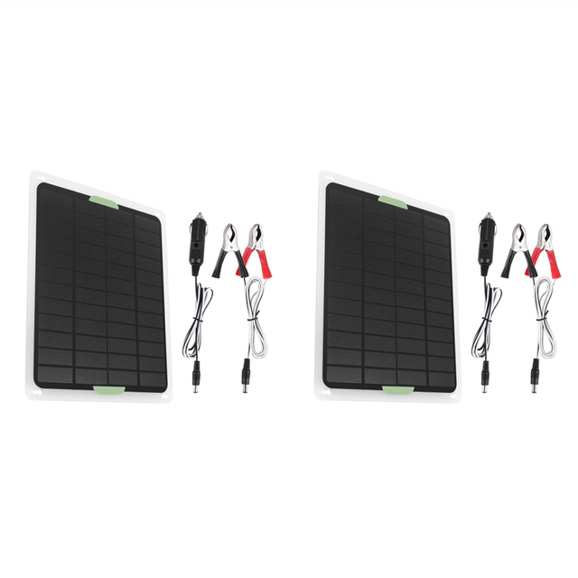 2X 20W Solar Panel 12V/5V USB2.0 Solar Car Charger Outdoor Portable Monocrystalline Silicon Flexible Solar Panel