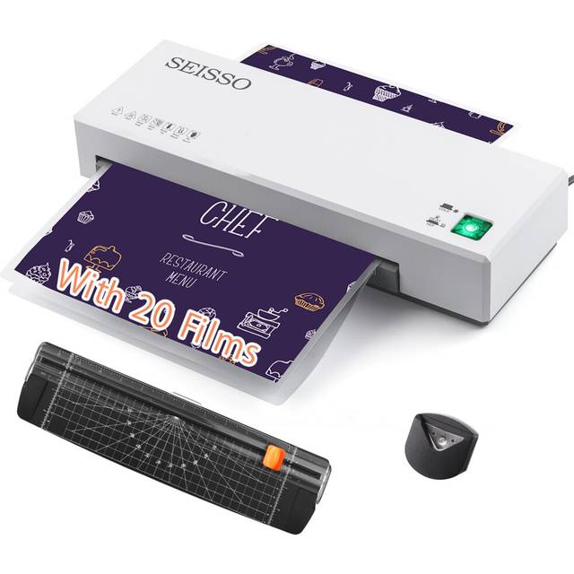 SEISSO SL266 Hot and Cold Laminator Machine Paper Cutter Corner Rounder for A4 Document Photo Plastic Film Roll Laminator