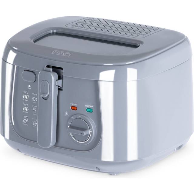 LIVIVO 2.5L Deep Fat Fryer - Non-stick Surface, Mesh Frying Basket & Accessories Included Grey One Size
