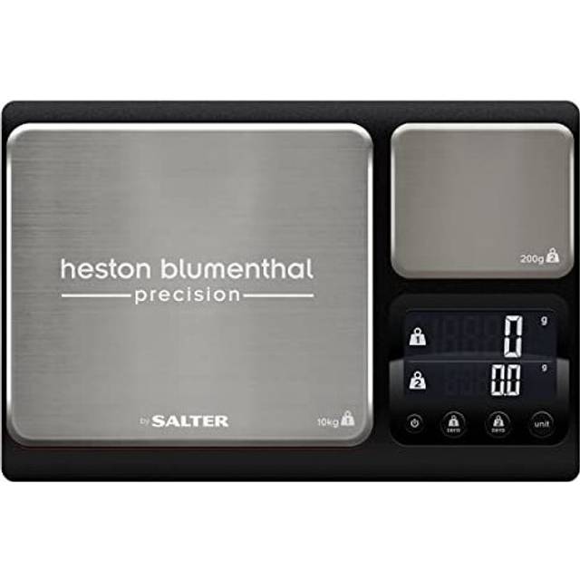 Heston Blumenthal Precision by Salter 1049A HBBKDR Digital Kitchen Scale ? Dual Electronic Baking Scale, Large 10kg Platform, Small 200g Precision