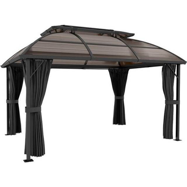 Outsunny 4 x 3(m) Polycarbonate Gazebo for Lawn - Yard - Patio - Deck | TJ Hughes