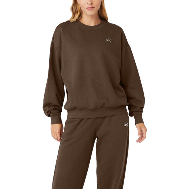 Alo Accolade Crew Neck Pullover - Espresso • Price »