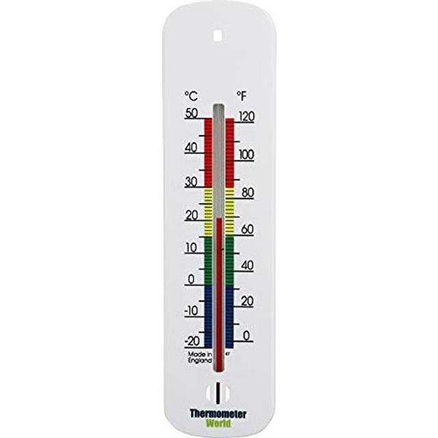 White Wall Thermometer To Measure Room Temperature In The Home Office Garden or Greenhouse - Stylish Accurate Room Thermometer