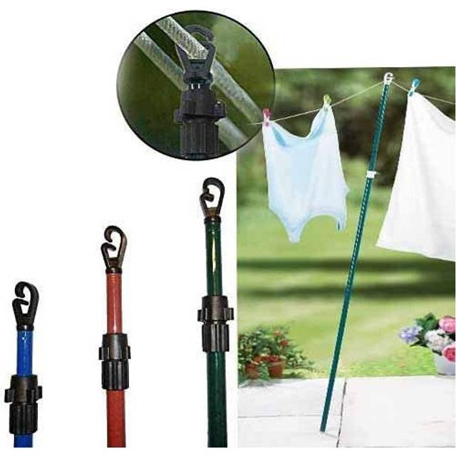 (4 Props) Abaseen2x Telescopic Heavy Duty Washing Cloth Line