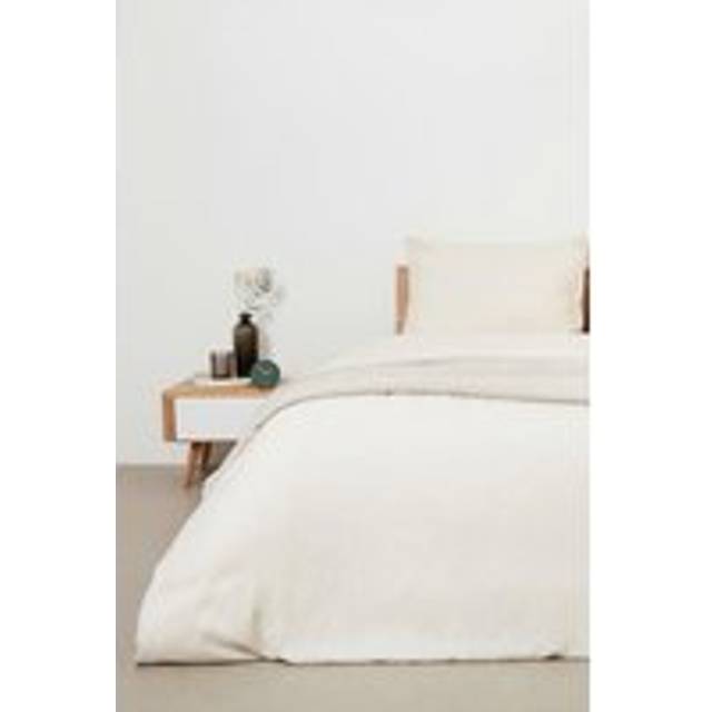 Panda London Panda Earth Bamboo &Amp; French Linen Duvet Cover - Natural - White - Super King