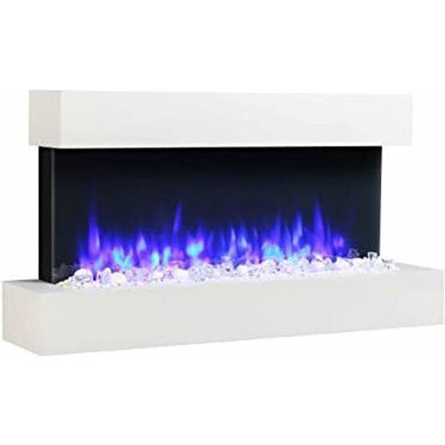 Wall Mounted Electric Fire - Off White MDF (57.3cm H X 110cm W X 25cm D)