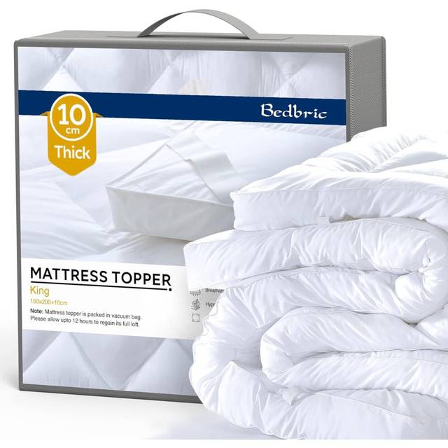 Bedbric Soft Fluffy Mattress Topper King Size Bed with Elastic Straps