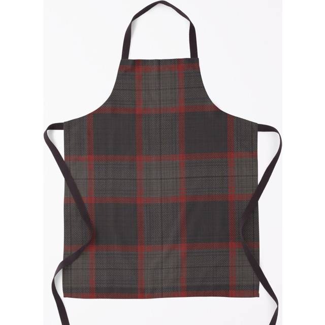 Hannibal TV Show Decor Fan Art - Cranberry Red and Warm Gray Plaid Suit Grill Aprons for Kitchen BBQ Chef