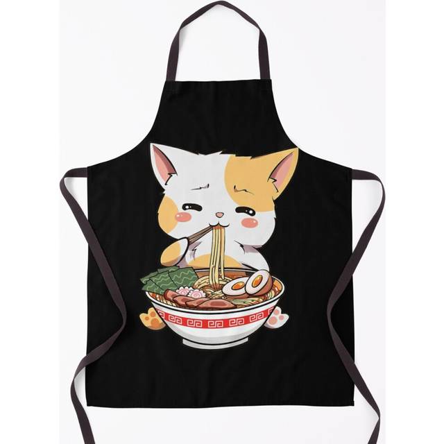 Kawaii Neko Ramen Cute Ramen Cat Japanese Noodle Funny Anime Grill Aprons for Kitchen BBQ Chef