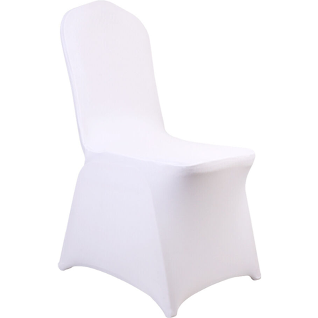 30pcs Universal Wedding Chair Cover Stretch Polyester White